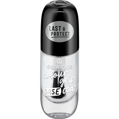 essence Colour Grip Base Coat, 8 ml – Langanhaltende Nagelvorbereitung - Der essence Colour Grip Base Coat sorgt für eine perfekte Grundlage für Ihre Maniküre. Mit innovativer Haftungstechnologie verlängert er die Haltbarkeit Ihres Nagellacks und schützt vor Verfärbungen. Ideal für schöne, lebendige Nägel!