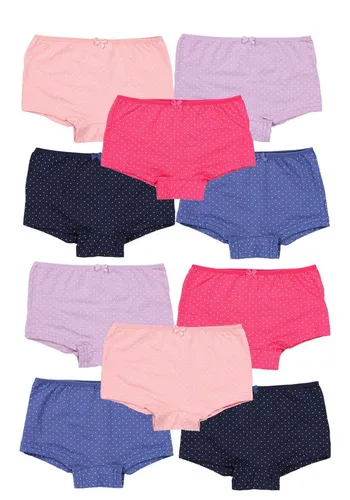 TupTam Mädchen Slips 10er Pack bunt 140-146 - Bunte Slips im 10er Pack für Mädchen, aus 95% Baumwolle und 5% Elasthan, ideal für täglichen Komfort und Bewegungsfreiheit.