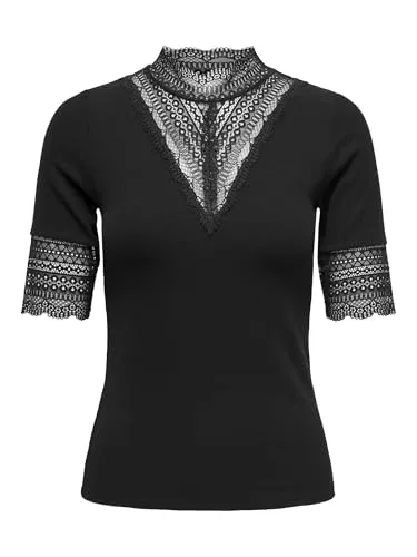 ONLY Female Top ONLTILDE - Elegantes Damen T-Shirt - T-Shirts für Damen, enger Schnitt aus 95% Viskose und 5% Elasthan für optimalen Tragekomfort und lässigen Stil.