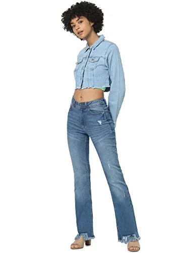 ONLY Onlwonder Ls Cropped DNM Jacket Gua Noos - Funktionsjacken mit regulärer Passform, bietet angenehmes Tragegefühl und weiche Haptik – der perfekte Allrounder für deinen Everyday Look.