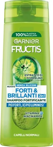 Garnier Fructis Stärkendes Shampoo für normales Haar, für kräftiges und glänzendes Haar, mit Grapefruit-Extrakt und Vitamin B6, stark und glänzend, 250 ml