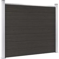 vidaXL Zaunelement WPC 180x146 cm Schwarz - Gartenzäune – langlebiges WPC-Material für hohe Robustheit und individuelle Designwahl, ideal für Privatsphäre und Sicherheit im Garten.