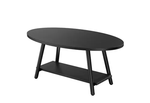 HawthyHome Ovaler Couchtisch mit Stauraum – 2-stöckiger Beistelltisch aus Massivholz - Moderner Ziertisch in ovalem Design, gefertigt aus hochwertigem MDF und Metall. Mit praktischem Ablagefach für zusätzlichen Stauraum und pflegeleichter, wasserabweisender Oberfläche.