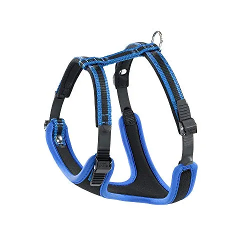 Ferplast Pettorina Cane Taglia Piccola ERGOCOMFORT SMALL, Pettorina Cane Regolabile, Comoda, Imbottita, Chiusura a Doppia Microregolazione, Sgancio Rapido, Blu