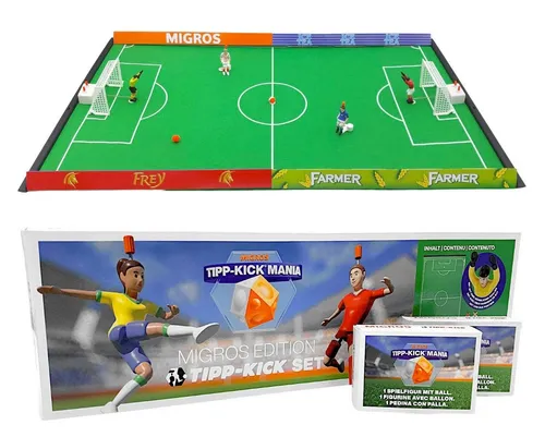 BURI Tischfußballspiel Tipp-Kick Mania Spieleset Migros Tischfußball Kicker Spieler Spieleset