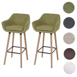 2er-Set Barhocker Malmø T381 - Hellgrün - Moderne Barmöbel mit bequemer Sitzpolsterung und stabiler Fußablage, ideal für stilvolle Küchen oder Bars. Das skandinavische Design sorgt für einen exklusiven Look.