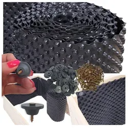 Modo24 Noppenfolie für Hochbeete mit Montageset - Praktische Noppenbahn für Hochbeete, ideal für Holzkonstruktionen. Schützt und sorgt für effektive Drainage. Maße: 750 cm x 26 cm.