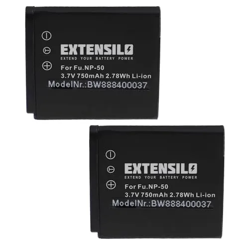 EXTENSILO 2X Akku kompatibel mit Pentax Q-S1, Q7, Q, Q10 Kamera (750 mAh, 3,7 V, Li-Ion)