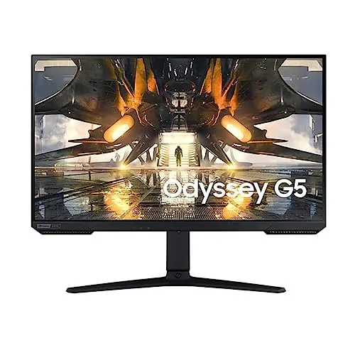 Samsung S27AG500NU 27" QHD Odyssey G5A - WQHD Monitor mit 1ms Reaktionszeit und 165Hz Bildwiederholrate, ideal für Gamer dank FreeSync Premium.