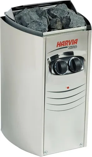 HARVIA Saunaofen Vega Compact 3,5 kW - Effizienter Elektroofen für Saunen bis 9 m³, kompakte Bauweise für optimale Raumnutzung und angenehme Wärme.
