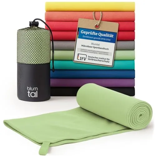 Blumtal Mikrofaser Handtuch leicht & extra saugstark - schnelltrocknende Microfaser Handtücher - optimal als Fitness Handtuch/Strandtuch Mikrofaser/Gym Towel - Reisehandtuch Grün