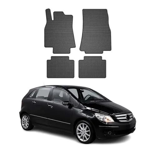 OMAC Auto-Fußmatten für Mercedes B Klasse W245 2005-2011 - Fahrzeugspezifische 4-tlg. Fußmatten, rutschfest und wasserfest für optimalen Schutz. Leicht zu reinigen und geruchsneutral – ideal für ein stets gepflegtes Fahrzeuginnere.