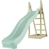 OutdoorToys Rutsche - Gartenrutsche aus Holz in Grün, ideal für Kinder ab 3 Jahren, fördert die motorischen Fähigkeiten und sorgt für sicheren Spielspaß im eigenen Garten.