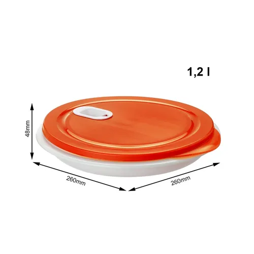 Rotho Mikrowellen Teller XL 1,2 l CLEVER rot/weiß