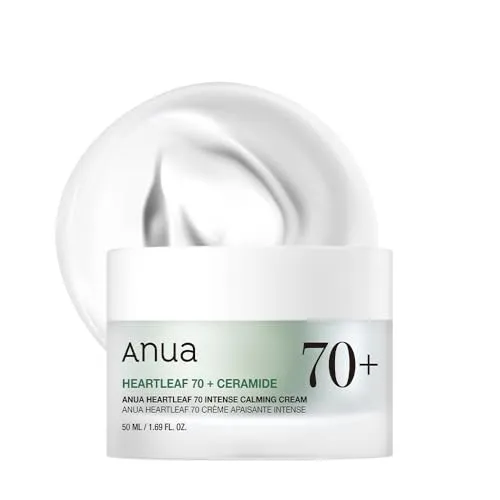 ANUA Heartleaf 70 Intensive Beruhigungscreme mit Ceramid, Panthenol, Herzblattextrakt, koreanische Hautpflege – (50 ml/1,69 Fl. Oz)