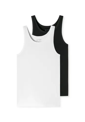 Schiesser Herren 2 Pack Unterhemd ohne Arm - 95/5 Organic Unterwäsche - Herren-Unterhemden, hoher Tragekomfort durch 95% Organic Cotton und 5% Elastan, perfekte Passform dank elastischer Single-Jersey-Qualität.