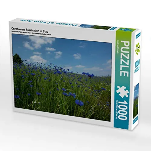 CALVENDO Puzzle Cornflowers Faszination in Blau 1000 Teile Puzzle quer | Lege-Größe cm Foto-Puzzle für glückliche Stunden