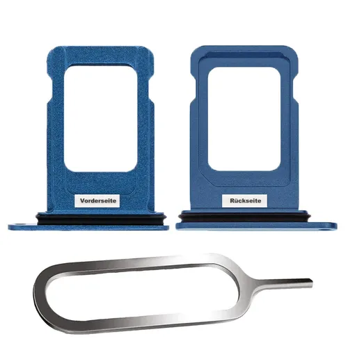iPHONE 13 SIM KARTEN HALTER TRAY ADAPTER FACH STECKER SLOT CARD NADEL BLAU