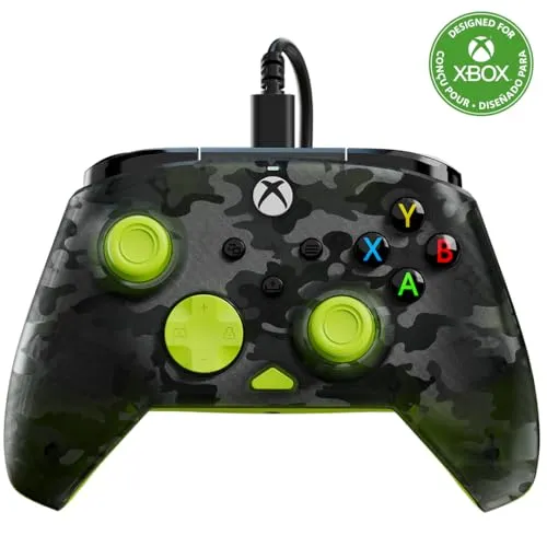 Turtle Beach Rematch Core Ghost Schwarz Camo/Gelb Wired Gaming Controller - Gaming Controller für Xbox Series X/S, Xbox One und Windows PCs mit anpassbaren Impuls-Triggern und ergonomischem Design für ultimativen Spielkomfort.