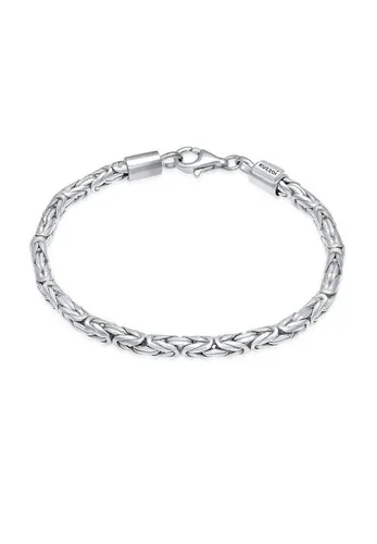 Kuzzoi Buddha Silber-Armband Königskette für Herren - Handgefertigtes 925 Sterling Silber Armband, 4 mm breit, mit massiven Karabiner-Verschluss. Der perfekte Herren-Schmuck für jeden Anlass, ideal als Geschenk für besondere Männer.