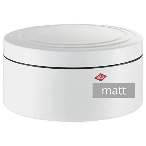 WESCO Gebäckdose Classic Line - Weiße 4L Aufbewahrungslösung - Frischhaltedosen: Hochwertige und stilvolle Gebäckdose aus pulverbeschichtetem Stahlblech, ideal für die sichere Aufbewahrung von Keksen und Kuchen.