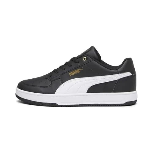 PUMA Unisex CAVEN 2.0 Sneaker - Schwarz/Weiß-Gold, 45 EU - Herren-Sneaker mit geschichteter Gummizwischensohle und stylischem Puma Branding für einen sportlichen Look und optimalen Komfort.