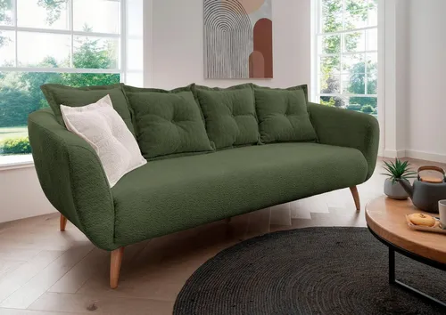 Home affaire 3-Sitzer Baggio modern und romantisches Design, bequem, Zierkissen inklusive