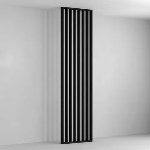 Hexim Raumteiler Lamellenwand 275x58cm - Moderner Raumteiler aus MDF, freistehend und ideal für kreative Innendekoration mit Sichtschutz in elegantem Schwarz.