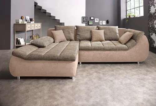 INOSIGN Ecksofa Imola - Elegantes L-Form Sofa mit Bettfunktion - Ecksofa in L-Form von my home, wahlweise mit Bettfunktion und Bettkasten. Bequeme Polsterung und modernes Design machen es zum perfekten Mittelpunkt für Ihr Wohnzimmer.