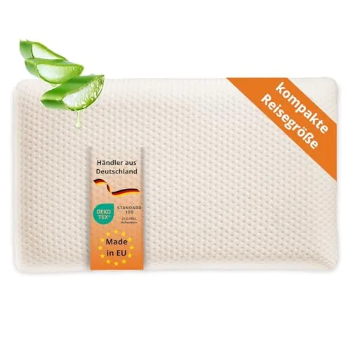 sleepling Reisekissen 25x42cm – Ergonomisches Nackenkissen - Kompaktes Reisekissen aus viskoelastischem Schaum, ideal für unterwegs. Ergonomische Form unterstützt Nacken und Schultern für entspannten Schlaf, egal wo.