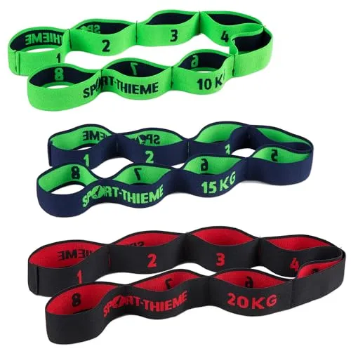 Sport-Thieme Stretchband Elastikband 8-Loop - Fitnessband für effektives Training mit 8 Schlaufen, ideal für verschiedene Übungen und Fitness-Level, waschbar und langlebig.
