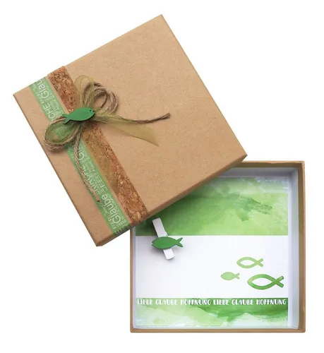 ZauberDeko Geschenkbox Geldgeschenk Verpackung Grün Fisch Kommunion Konfirmation Gutschein