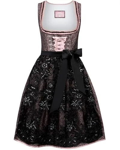 Stockerpoint Damen Finja Midi Dirndl in Altrosa, Größe 40 - Elegantes Dirndl für Damen mit hochwertigem Jacquardstoff und stilvollen Akzenten, ideal für festliche Anlässe und besonderen Tragekomfort.