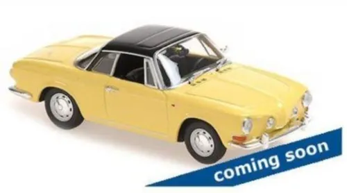 Minichamps 940050220 - Volks. Karmann GHIA 1600 Yellow & Black 1966 - 1/43 Miniatur - Miniatur Motorfahrzeug-Modelle, detailgetreue Nachbildung des klassischen Karmann GHIA, ideal für Sammler und Liebhaber.