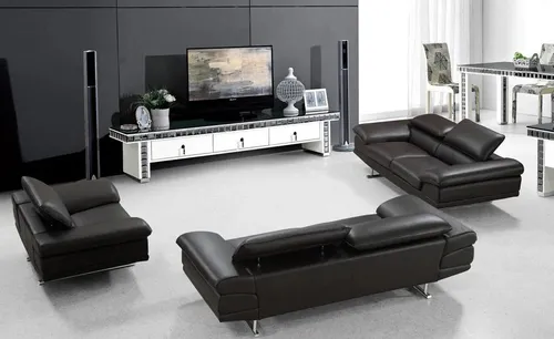 SALOTTINI XL Sofagarnitur 3/2/1 Bassano - Elegante Sofagarnitur für mehr als 4 Personen in klassischem Design, perfekt für Ihr Wohnzimmer. Hochwertige Lederpolsterung und massives Holz sorgen für Komfort und Langlebigkeit.