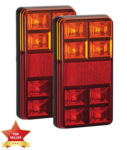 LED Heck- oder Rückleuchte, 2 Stück, Serie 151 - Praktische LED Rückleuchten für vielseitige Anwendungen. Blink-, Schluss- und Bremslicht in einem Set. Ideal für den professionellen Einsatz mit geprüfter Qualität.