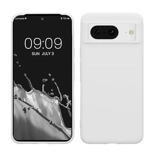 kwmobile Hülle für Google Pixel 8 TPU Case - Handyhülle unterstützt kabelloses Laden, Flexible Schutzhülle, gummiertes Cover in Weiß matt