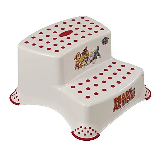 keeeper Paw Patrol Zweistufiger Tritthocker, Ab ca. 3 bis ca. 14 Jahre, Anti-Rutsch-Funktion, Igor, Weiß