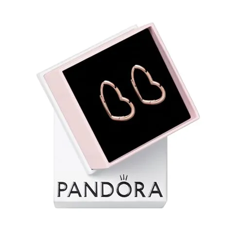 PANDORA ROSE Ohrringe "Asymmetrische Herzen der Liebe" 288307 - Ohrringe für Damen, aus 14 Karat Rosévergoldung, symbolisieren wahre Liebe in verschiedenen Formen und bieten einen modernen Look.
