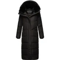 Navahoo Damen Wintermantel - Warmer Steppmantel mit abnehmbarer Kapuze, Gr. S - Funktionsjacken: Eleganter, extralanger Puffermantel mit wind- und wasserabweisendem Material sowie kuscheligem Teddyfell-Innenfutter für maximalen Komfort im Winter.