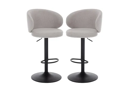 WAHSON OFFICE CHAIRS Barhocker Leinen Tresenhocker Drehbar Höhenverstellbar Barstuhl mit Lehne (2 St)