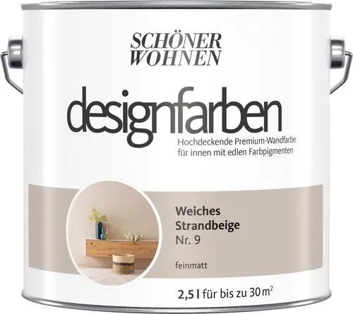 Wandfarbe Designfarbe Beige Weiches Strandbeige Schöner Wohnen 2,5L