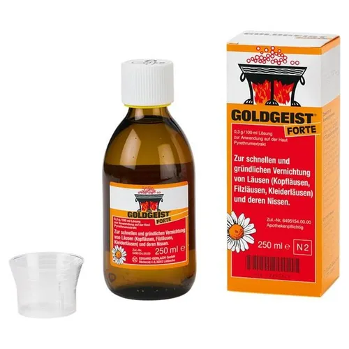 Goldgeist Forte Flüssigkeit 250 ml - Läusemittel zur schnellen und gründlichen Vernichtung von Kopfläusen, Filzläusen und deren Nissen – effektiv und zuverlässig.