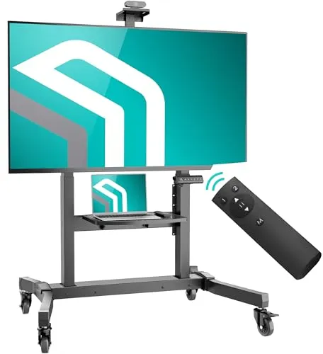 ONKRON TV-Ständer TS1991E-B für 50-100 Zoll TVs - TV-Halterungen mit elektrischem Lift-System, höhenverstellbar von 1130 bis 1600 mm und bis 120 kg belastbar. Ideal für Heimkino oder Präsentationen, inklusive Fernbedienung für komfortable Anpassungen.