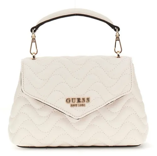 Guess Mini Umhängetasche Top Handle Flap in Weiß - Elegante Handtasche aus 100% Polyurethan, mit verstellbarem Schulterriemen und stilvollem Magnetverschluss. Ideal für jeden Anlass, kompakt und leicht für den täglichen Gebrauch.