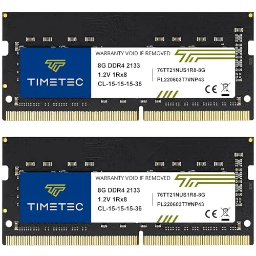 Timetec 16GB KIT (2x8GB) DDR4 2133MHz (PC4-2133P) PC4-17000 SODIMM – Non-ECC Unbuffered, 260-Pin, 1,2V, CL15, RAM für Laptops, Mini-PCs und All-in-One-Computer