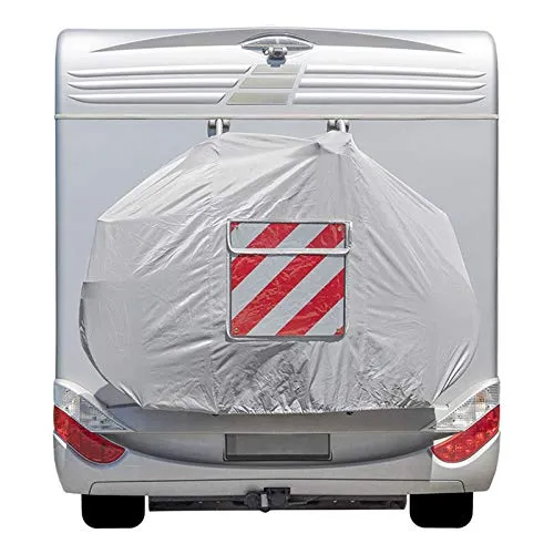 APT Set Fahrradschutzhülle XL für 2 Fahrräder inkl. Warntafel Spanien reflektierend Heckträger Fahrradträger Fahrradabdeckung Warnschild Wohnwagen Wohnmobil Anhänger Camping