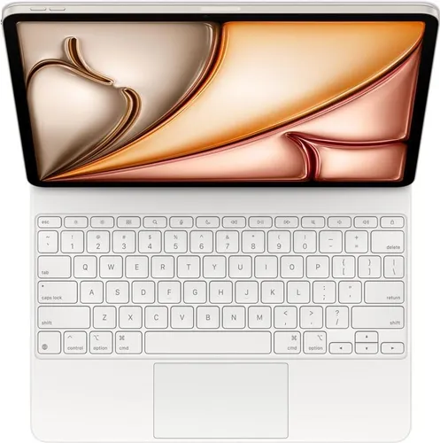 Apple Magic Keyboard für iPad Air 13 M3 - Weiß (US) - Apple iPad Zubehör, bietet eine komfortable Tipp-Erfahrung mit Hintergrundbeleuchtung und praktischem Trackpad für produktives Arbeiten.