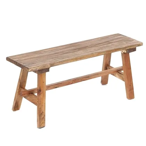 DESIGN DELIGHTS Vintage HOLZBANK Anzio - Rustikale Sitzbank im Altholz Look, handgefertigt aus Recyclingholz. Einzigartiges Design mit Charakter, ideal für gemütliche Wohnräume oder als praktische Sitzgelegenheit.