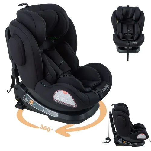 FableKids® NOBLE Kinderautositz mit Isofix | 360° drehbar | i-Size 40-150cm - Kindersitz mit 360° Rotations-Funktion für einfaches Hineinsetzen; ausgestattet mit 5-Punkt-Gurt & 8-fach verstellbarer Kopfstütze für maximale Sicherheit und Komfort.